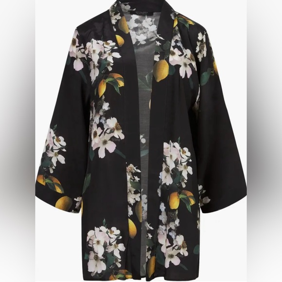 All Saints Other - All Saints lightweight lemon 🍋 print half kimono/pool coverup! ☀️